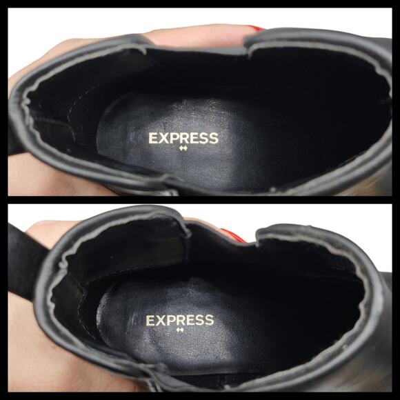 Black Booties Womens 6 Pointed Almond Toe Ankle Pull On Heeled Oxford Express - Picture 11 of 13